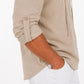 Caspian Lace-Up Linen Blend Shirt