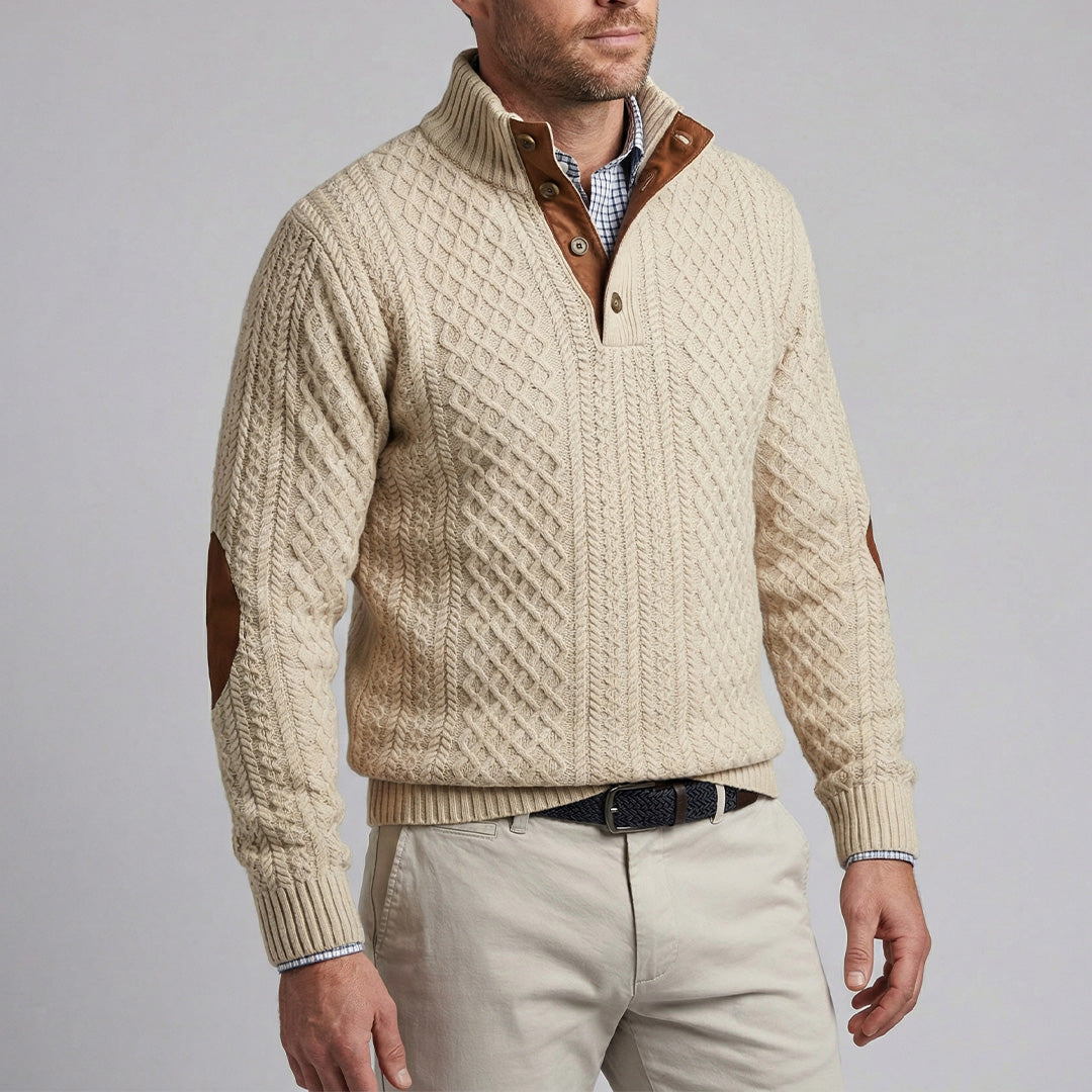 Crown - Classic High Collar Knit Pullover