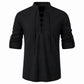 Caspian Lace-Up Linen Blend Shirt