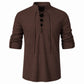 Caspian Lace-Up Linen Blend Shirt