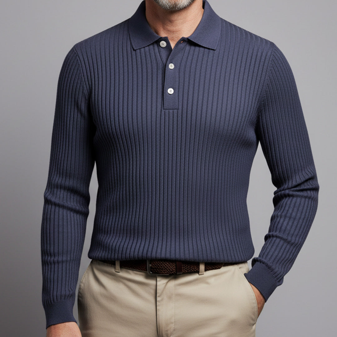 Sorrento - Men's Ultra Comfortable Long Sleeve Polo Shirt