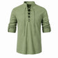 Caspian Lace-Up Linen Blend Shirt