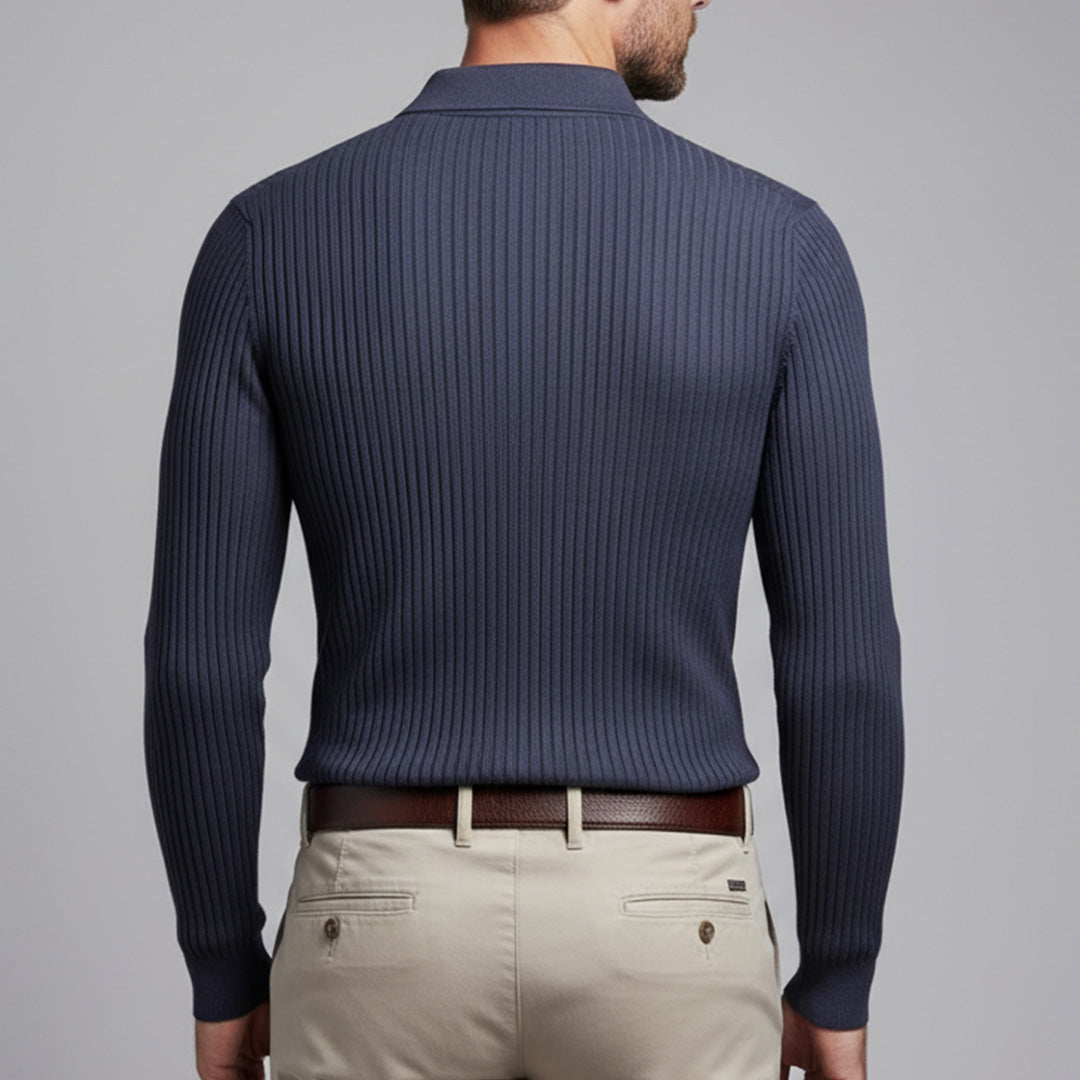 Sorrento - Men's Ultra Comfortable Long Sleeve Polo Shirt