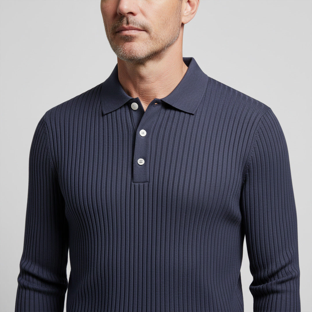 Sorrento - Men's Ultra Comfortable Long Sleeve Polo Shirt