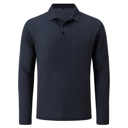 Lusso - Men's Ultra Comfortable Long Sleeve Polo Shirt